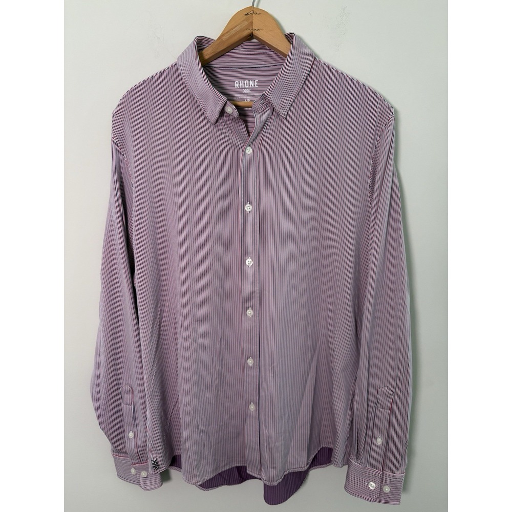 Rhone Men's L Slim Fit Performance Button Shirt Fine Italian Fabric